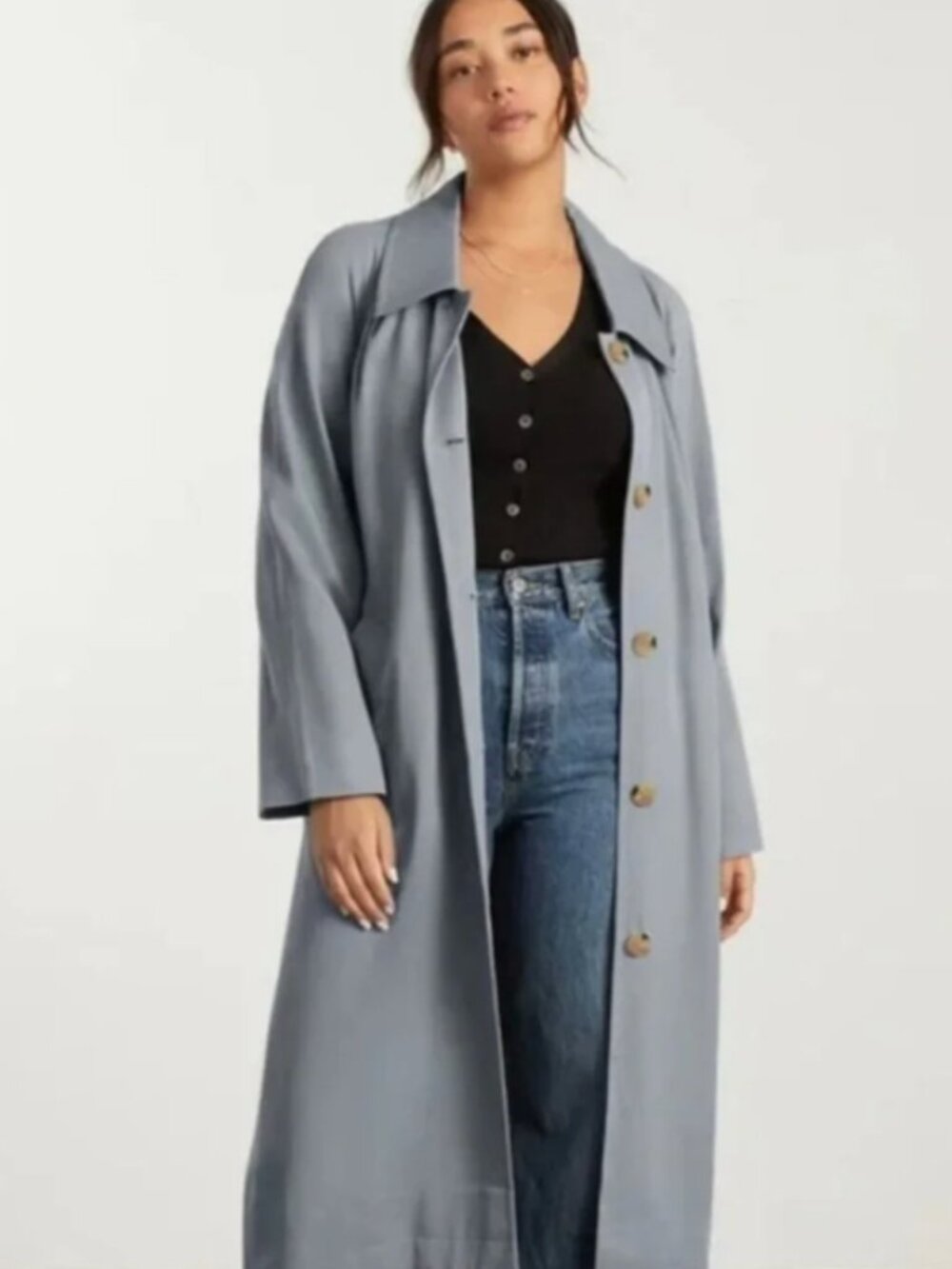 Everlane The Gathered Drape Trench Coat M